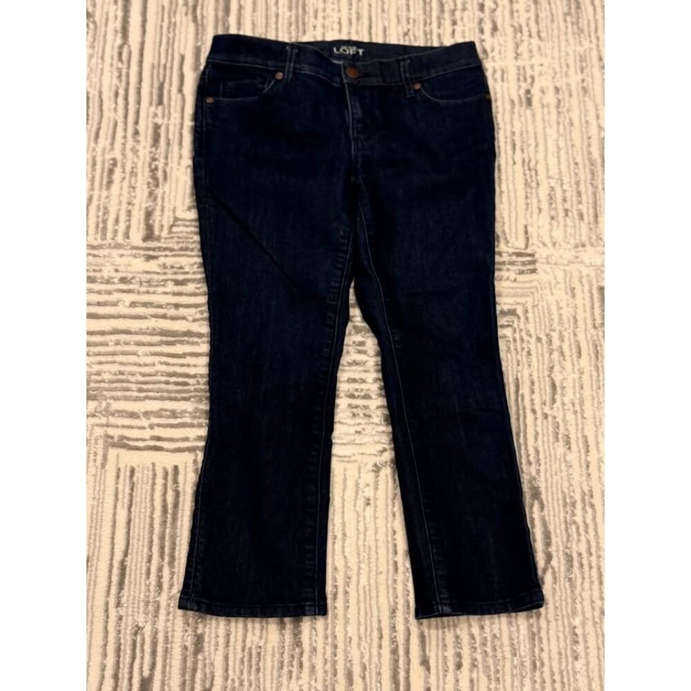 NEW Ann Taylor Loft women's size 4 Petite (27") Modern Kick Crop blue denim jean